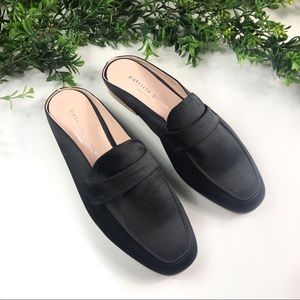 Patricia Green Black Satin Mules Size 6 worn only 1x